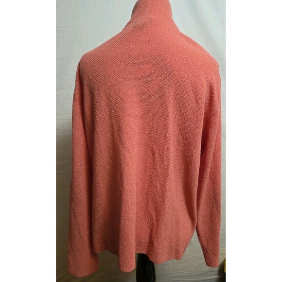 Eileen Fisher Knit Cardigan Linen Crepe Sandstone Size XL Salmon Pink - Picture 3 of 5
